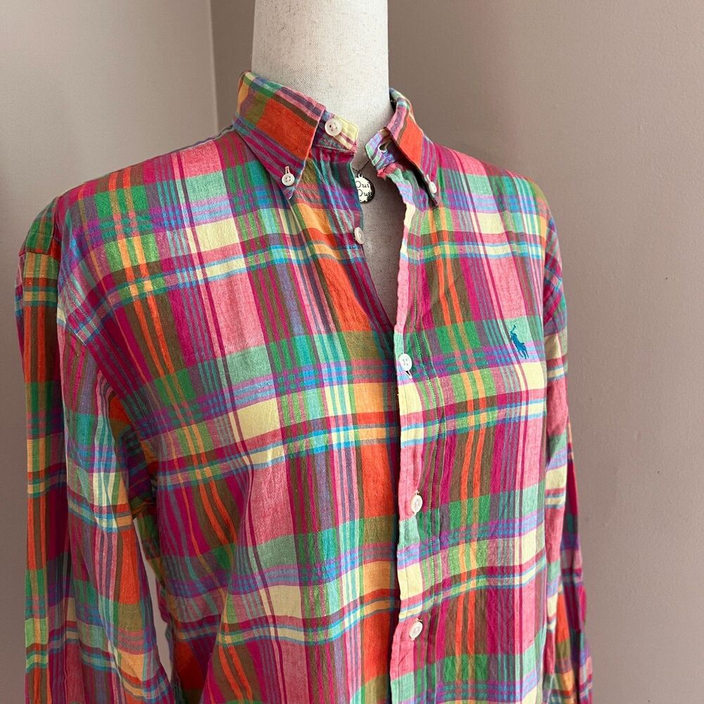 Ralph Lauren Pink Multi Plaid Button-Down Shirt - Picture 3 of 11